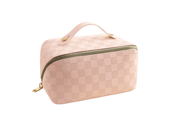 Checkered Pillow Cosmetic Bag