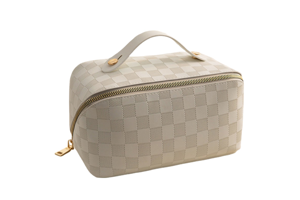 Checkered Pillow Cosmetic Bag