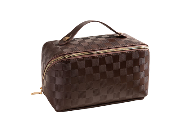 Checkered Pillow Cosmetic Bag