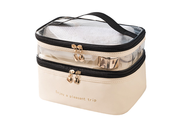 B13-1 PU Double Layer Cosmetic Bag