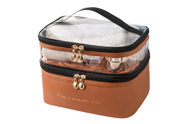 B13-1 PU Double Layer Cosmetic Bag