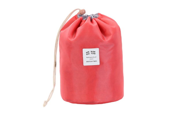 Solid Color Cylindrical Cosmetic Bag