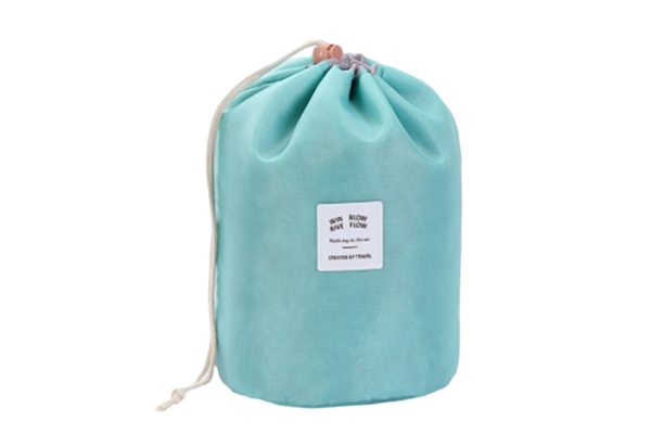 Solid Color Cylindrical Cosmetic Bag